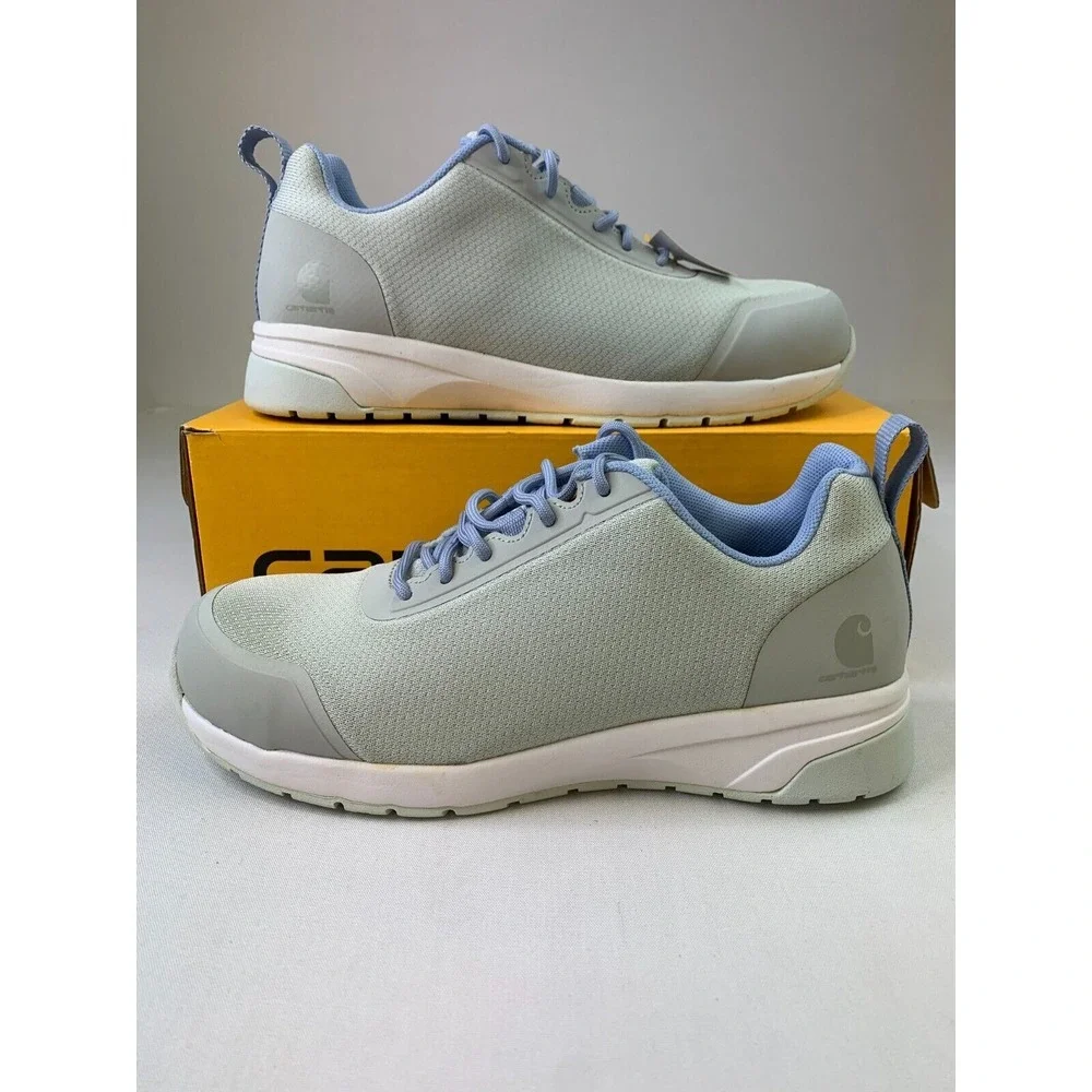 Carhartt Womens Force Nano Safety Toe Sneakers Gray Blue Lace-Up Work Shoe Sz 9M